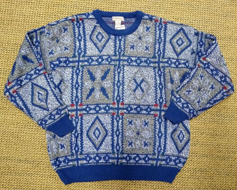 Vintage Windridge Sweater Size XL Knit Long Sleeve Casual Pullover 90s NWT